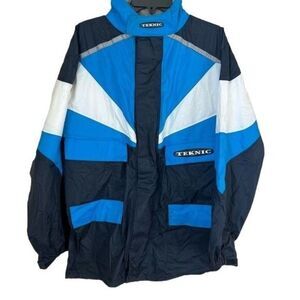 Teknic Windbreaker Riding Motorcycle Jacket Blue White Black‎ Men's Medium